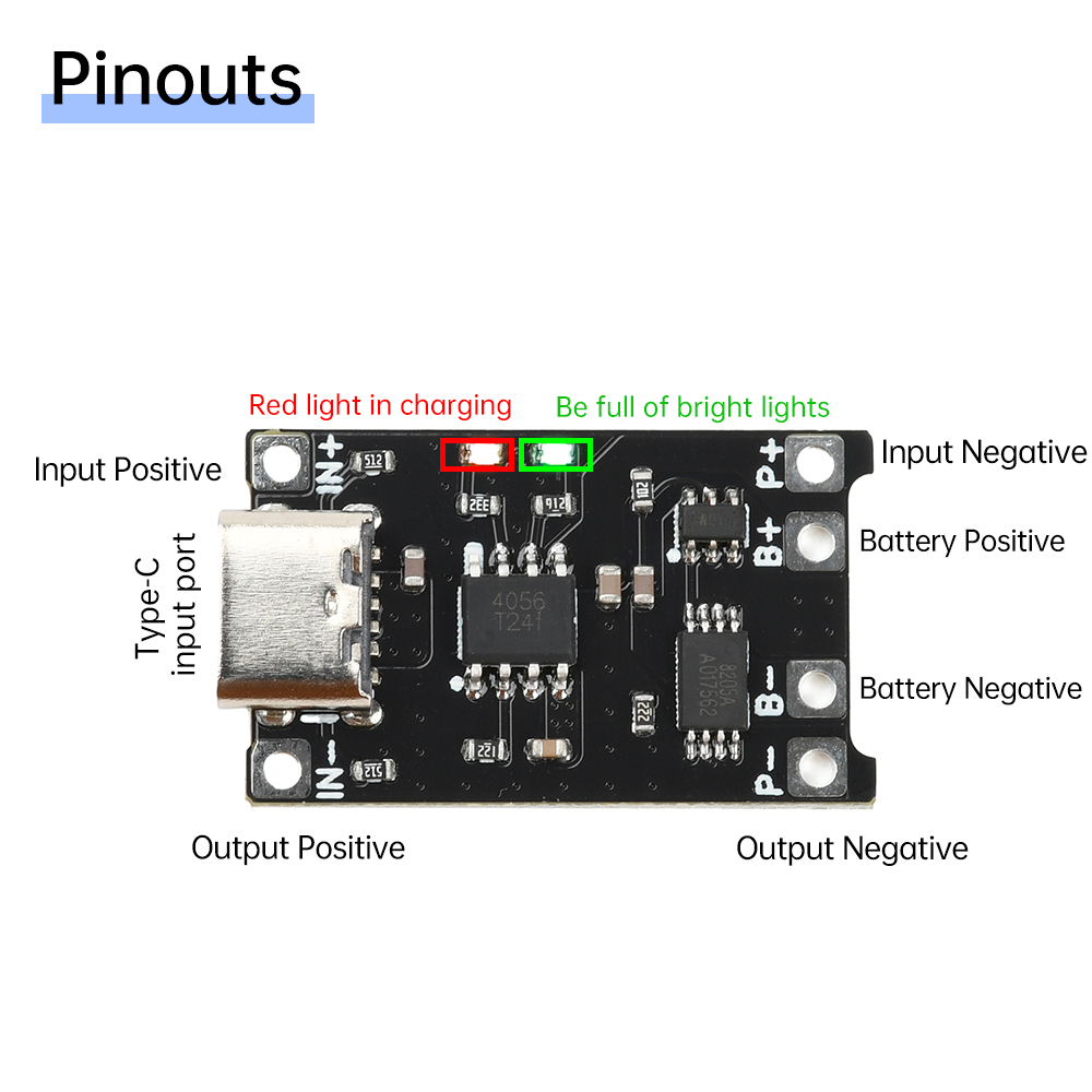Li Ion Charger Module - 5 Stück Typ C DC 4-8V