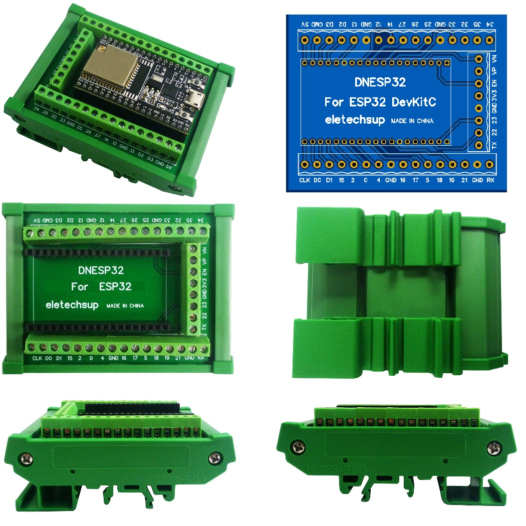 Screw Terminal Block - ESP32 DIN-Schienenmontage-Schraubklemmenblock-Adapter für ESP32S ESP WROOM