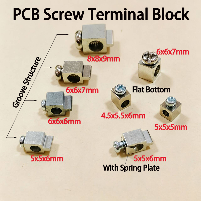 Screw Terminal Block - 10/20 Stück PCB-Schraubklemmenblock, quadratische Kupferklemme, verschiedene