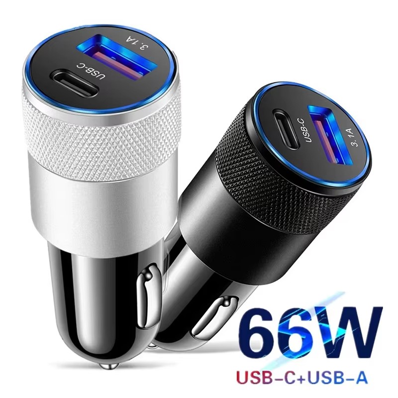 Usb C Cable - 66W USB-Autoladegerät Typ C Schnellladender Telefonadapter