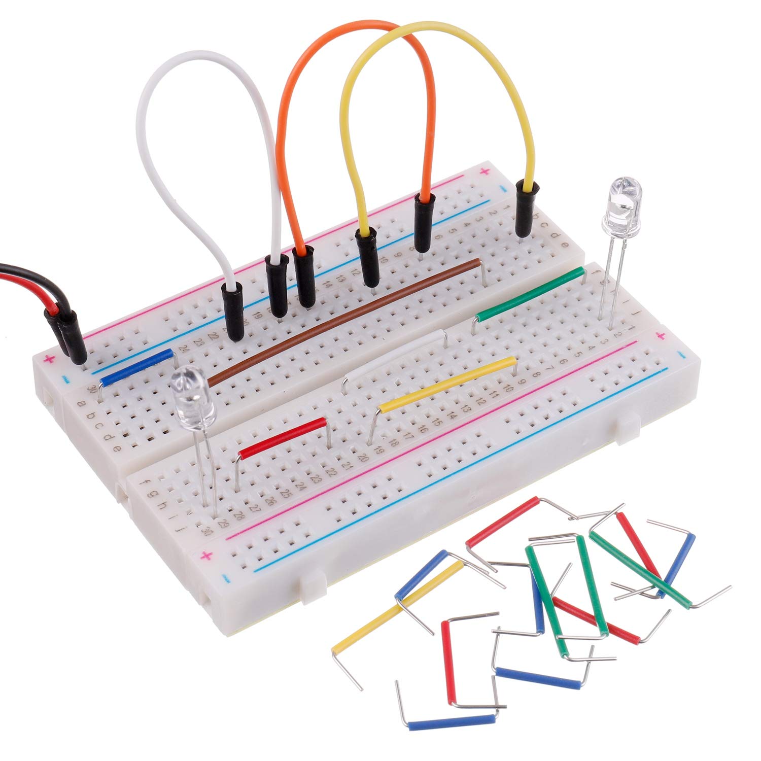 Breadboard 400 Point - Steckbrett 400/830 Punkte Lötfreies Prototyp-PCB-Board-Kit 65-teilig
