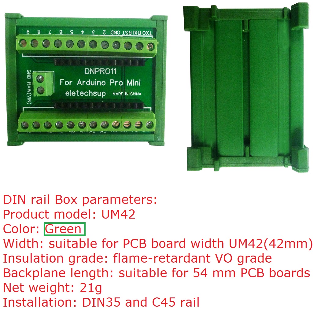 Screw Terminal Block - DIN-Schienen-Montage-Klemmenblock-Adaptermodul für Arduino Pro Mini Board
