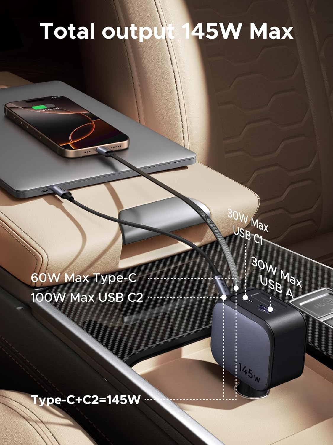 UGREEN 145W 3C1A einziehbares  – Usb C Cable Bewertung und Preis