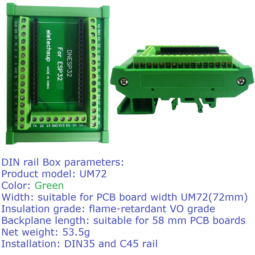 ESP32 DIN-Schienenmontage-Schr – Screw Terminal Block Bewertung und Preis