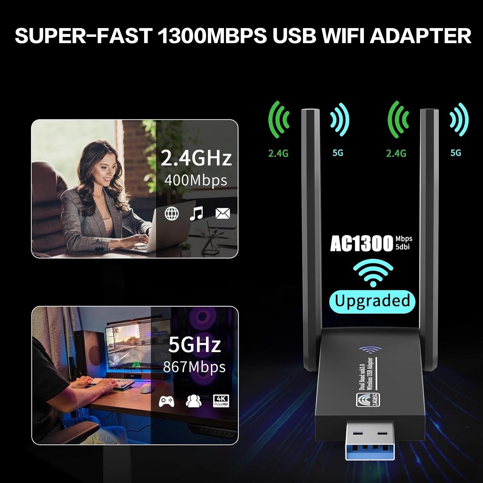 1300Mbps USB WLAN-Adapter Dual – Antenna 2.4Ghz Bewertung und Preis
