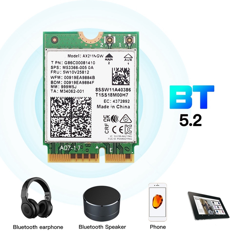 AX211NGW+Dual Antenna WiFi 6E  – Antenna 2.4Ghz Bewertung und Preis