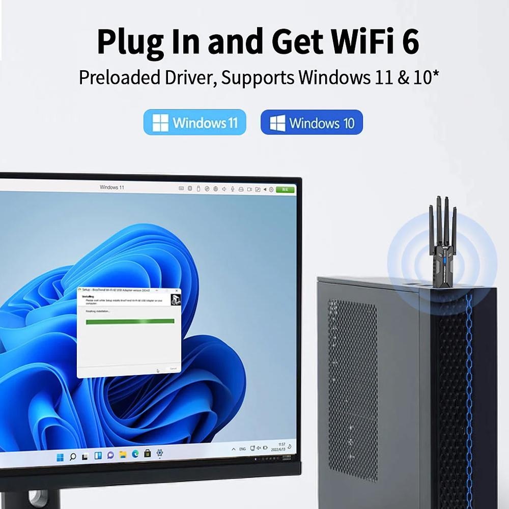WiFi 6 USB-Adapter 1800Mbps Du – Antenna 2.4Ghz Bewertung und Preis